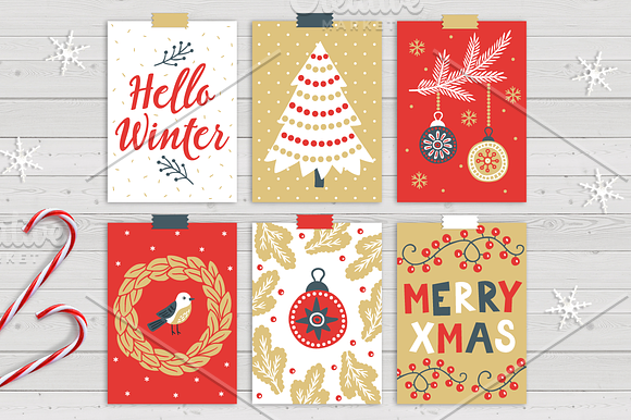 12 Christmas Cards + Bonus Patterns in Illustrations - product preview 1