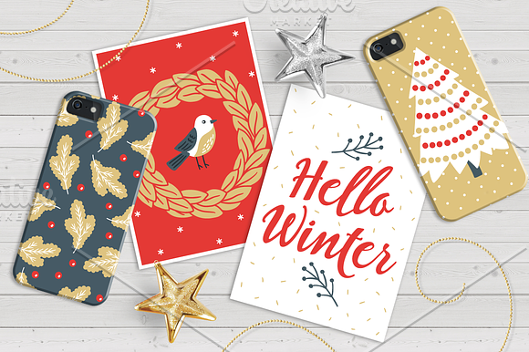 12 Christmas Cards + Bonus Patterns in Illustrations - product preview 4