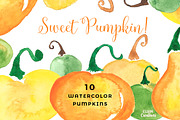 Watercolor Pumpkins Clipart