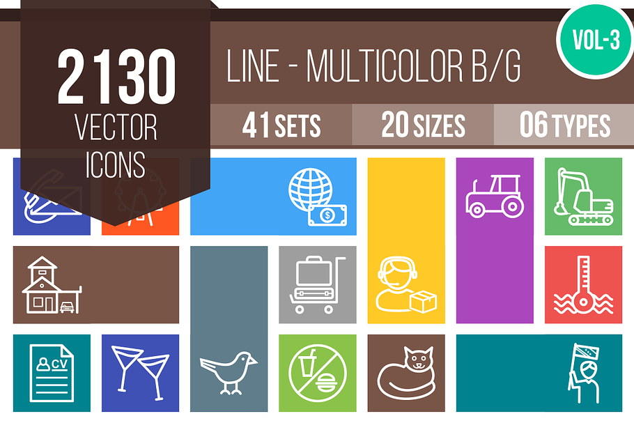 2130 Line Multicolor Icons (V3)