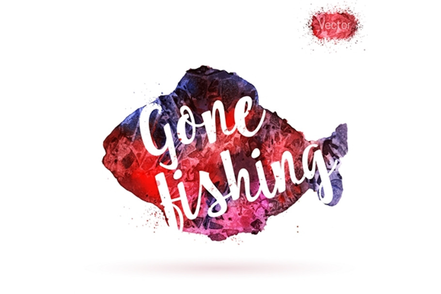 Watercolor card, fish and lettering in Postcard Templates - product preview 8