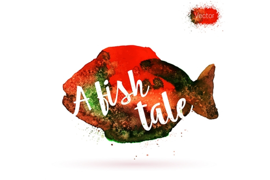 Watercolor card, fish and lettering in Postcard Templates - product preview 8