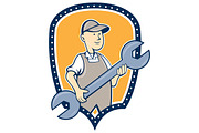 Mechanic Spanner Wrench Shield Carto