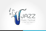 Jazz music festival logo Template