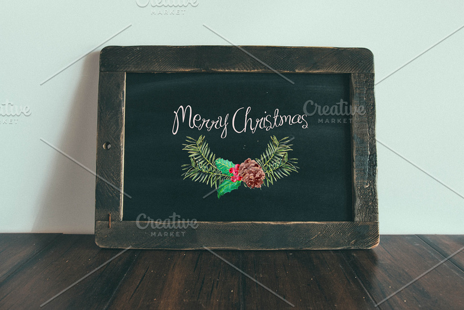 Watercolor Xmas Greenery Clip Arts in Illustrations - product preview 8