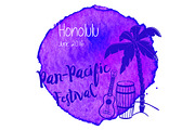 Watercolor Hawaiian graphic design