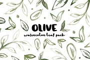 Olive - Watercolor Leaf Pack