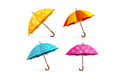 Open Colorful Umbrellas Set
