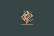 Luxury linear vector tree logo