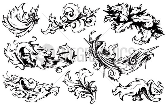 Hand Drawn Vector Baroque Elements in Photoshop Brushes - product preview 1