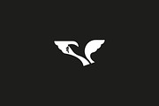 bird negative space logo