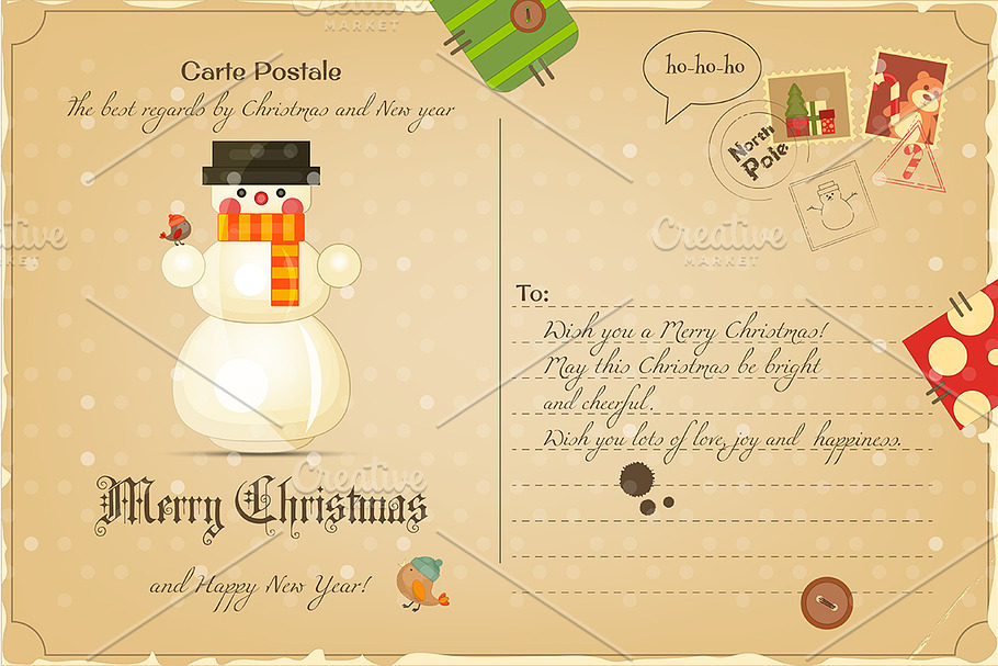 Christmas Vintage Postcard in Illustrations - product preview 8