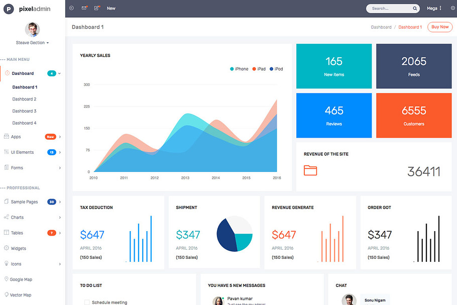 Pixel Admin-Responsive Dashboard Kit in Bootstrap Themes - product preview 8