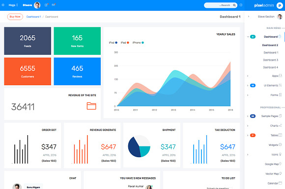 Pixel Admin-Responsive Dashboard Kit in Bootstrap Themes - product preview 3