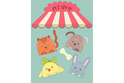 Pet Shop Poster with cute animals