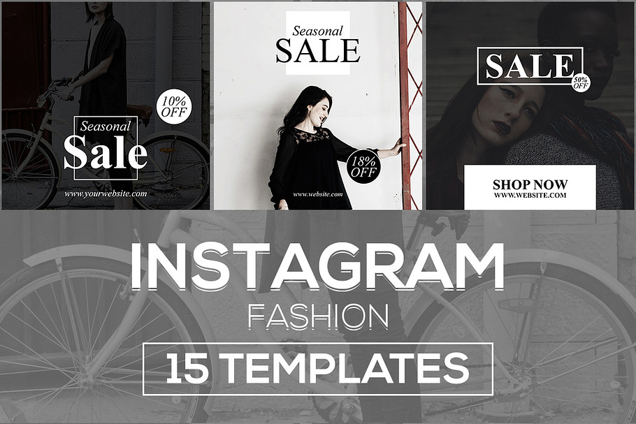 15 Instagram Templates v.10: Fashion in Instagram Templates - product preview 8