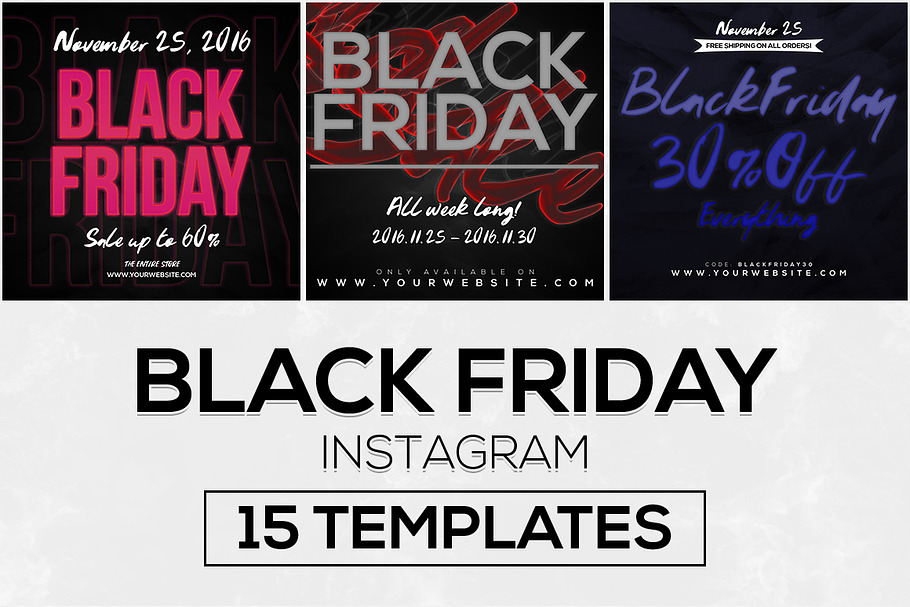 15 Instagram Templates: Black Friday in Instagram Templates - product preview 8