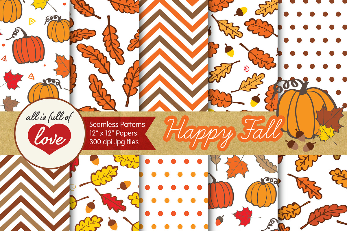 Autumn Seamless Background Fall  in Patterns - product preview 8