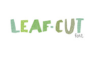 Leaf cut font. Cut-out shape