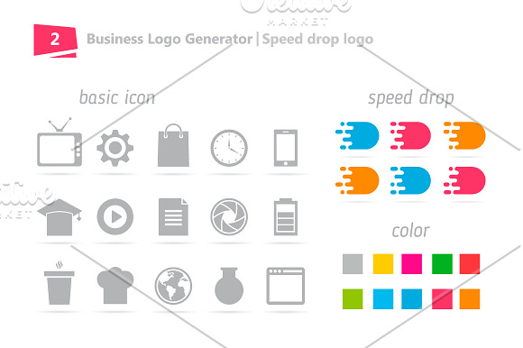 Logo generator. Set of 11 quick logo in Logo Templates - product preview 2