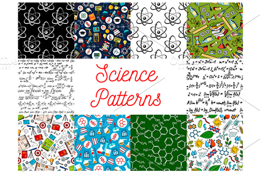 Scinece and education patterns in Patterns - product preview 8