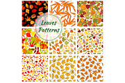 Autumn plants and trees patterns