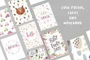 Cute poster cards notebook