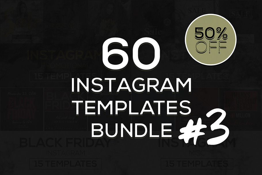 60 Instagram Templates Bundle #3 in Instagram Templates - product preview 8