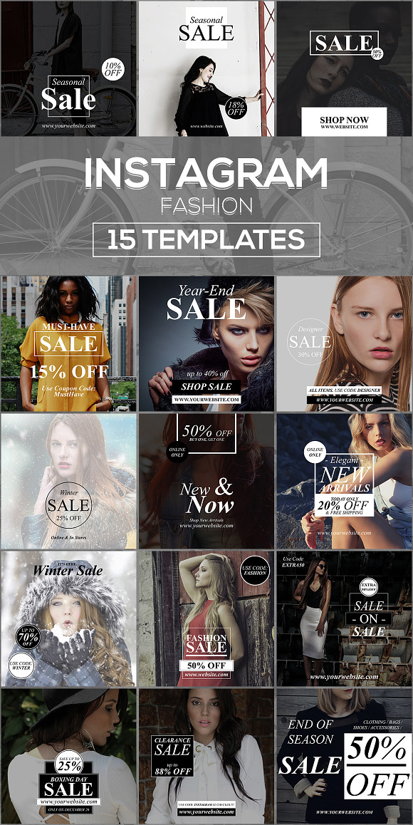 60 Instagram Templates Bundle #3 in Instagram Templates - product preview 2