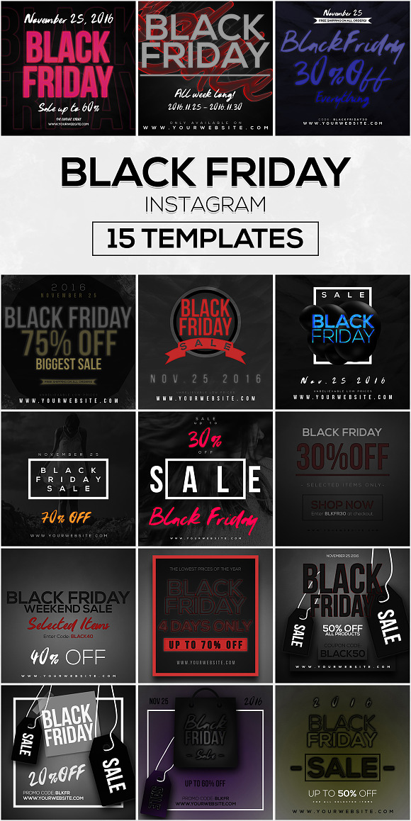 60 Instagram Templates Bundle #3 in Instagram Templates - product preview 3