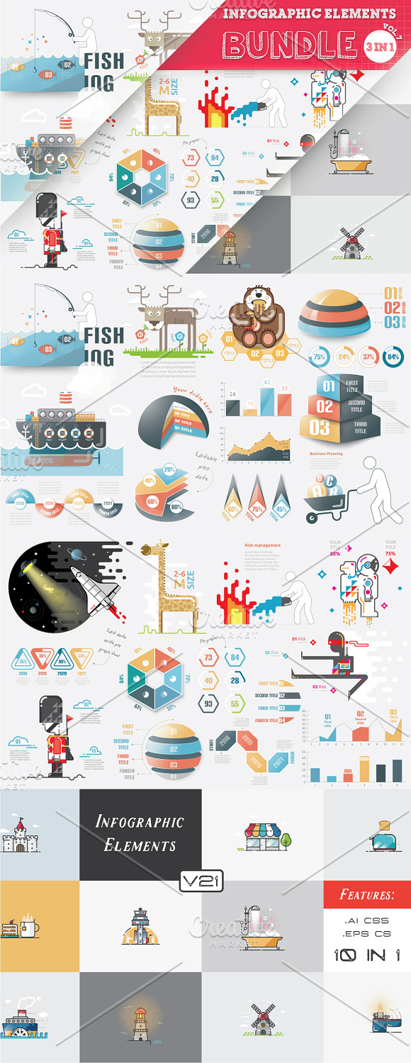 Vector Infographic Bundle in Illustrations - product preview 3