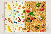 Seamless patterns set with food