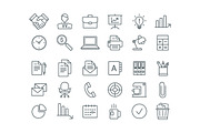 Set of business line icons.