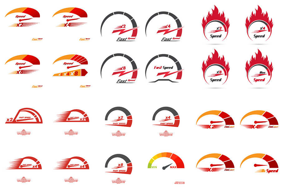 Big set of different speedometers in Car Dashboard Icons - product preview 8