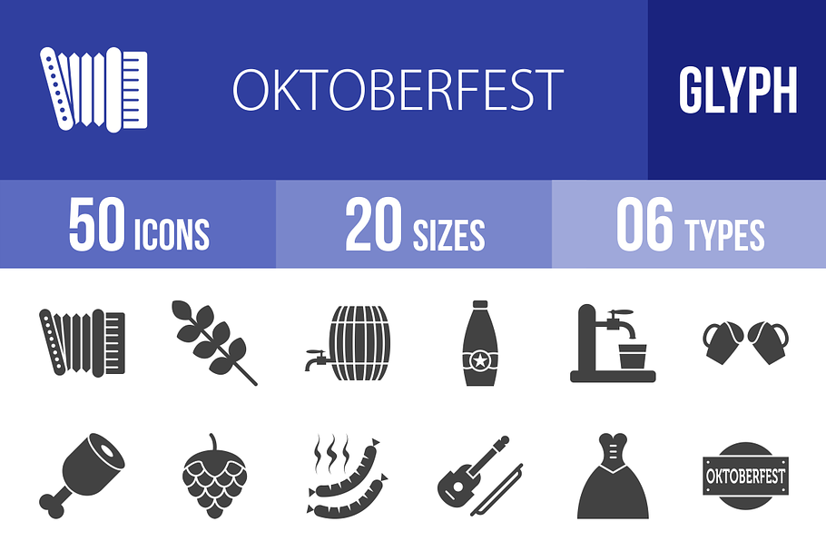 50 Oktoberfest Glyph Icons