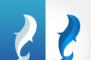 abstract fish logo design