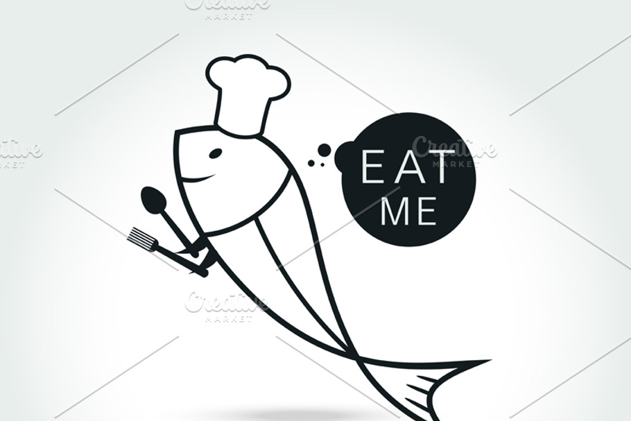 Chef Fish logo  in Logo Templates - product preview 8