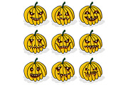 Halloween Pumpkins set