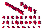 Isometric alphabet typography vector