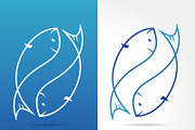 2 fish, twin fish logo