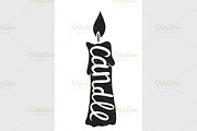 line drawing cartoon candle