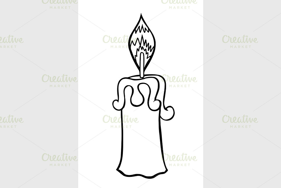 Vector Sketch Candle in Graphics - product preview 8
