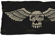 skulls with wings.