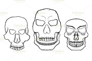 vector illustration skulls set