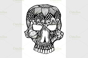 Zentangle Inspired stylized Skull