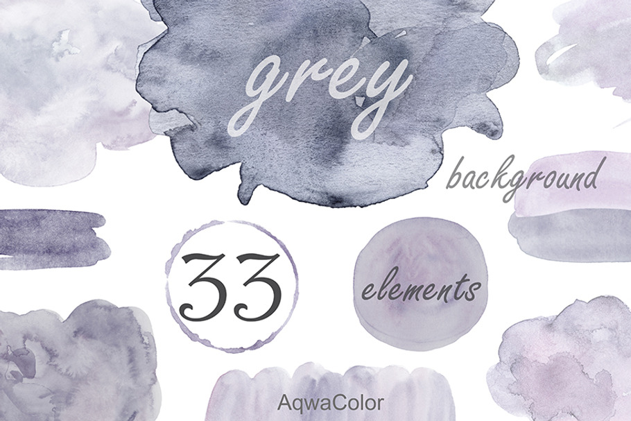 Watercolor clipart background Grey