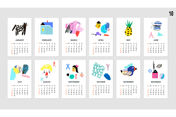 2017 CALENDARS | raster & vector in Illustrations - product preview 13