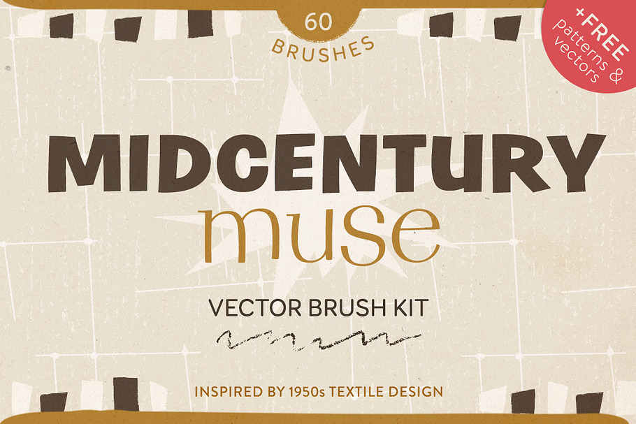 Midcentury Muse Brush Kit + BONUS in Photoshop Brushes - product preview 8