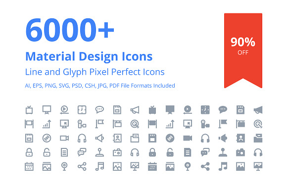 6000+ Material Design Icons in Technology Icons - product preview 5