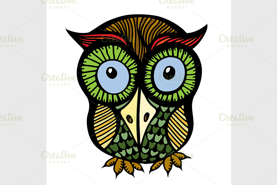 Color owl graphic